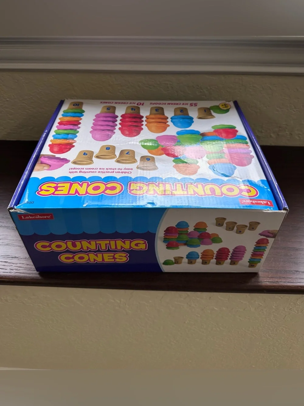 Lakeshore Counting Cones Learning Set - Multicolor Ice Cream Stacking Toy